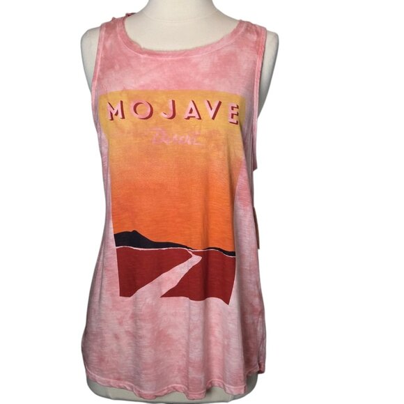 Lucky Brand Tops - Lucky Brand Mojave Medium Women Tank Top Tie Dye Washed Print Sunset Desert Road
